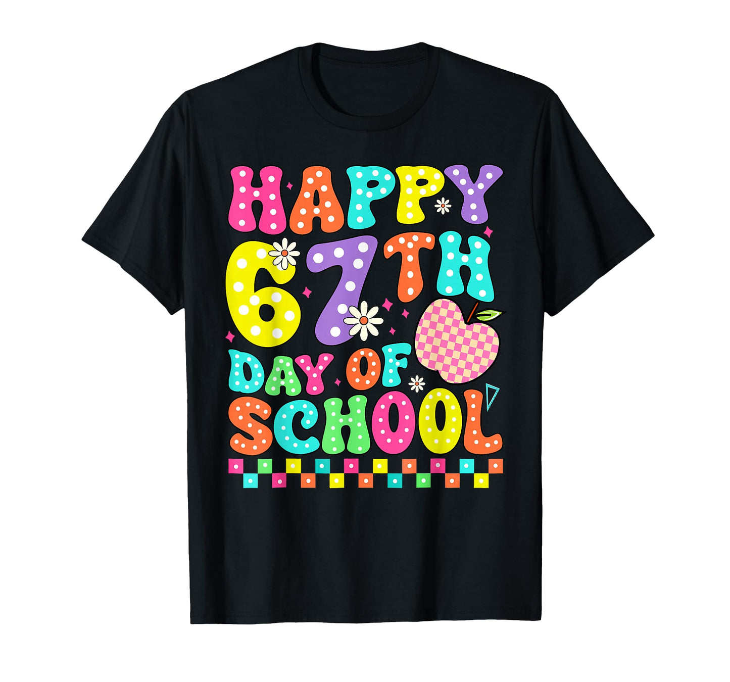 Happy 67th Day of School Groovy Retro 100 Days of School T-Shirt