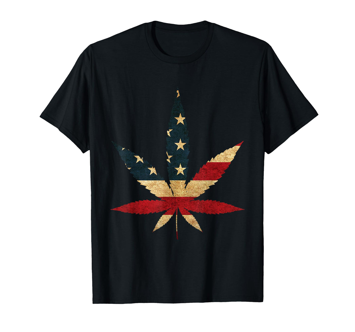 Marijuana Leaf USA Flag graphic - Funny US Weed Legalization T-Shirt