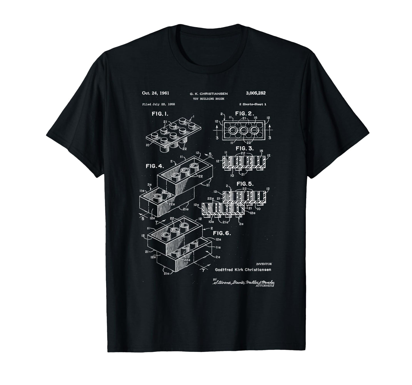 Toy Building Brick Patent T Shirt T-Shirt