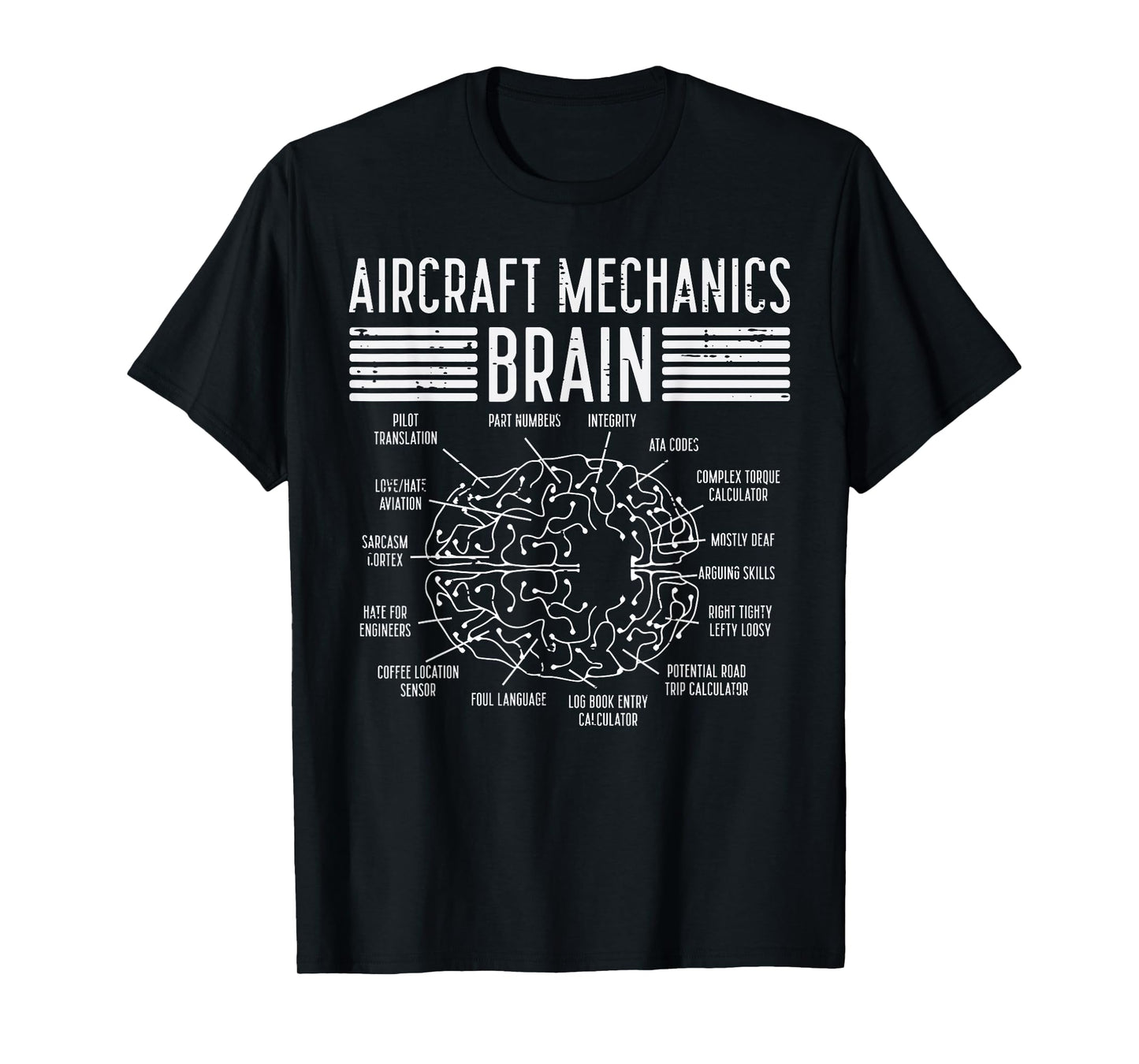 Aircraft Mechanics Brain Fun Airplane Maintenance Men Women T-Shirt