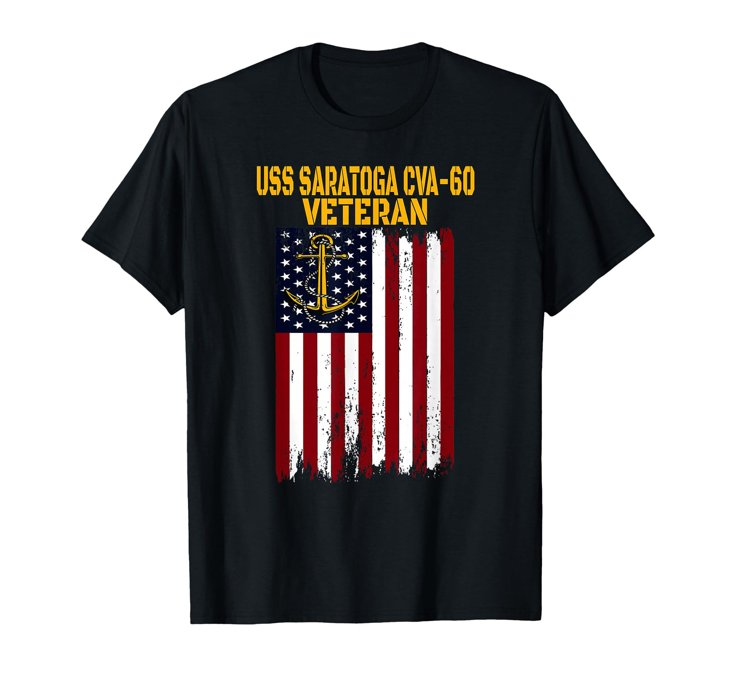 Sailor Veterans Apparel for Sons Fathers Grandpas USS Saratoga CVA-60 CV-60 Aircraft Carrier Veteran's Day T-Shirt