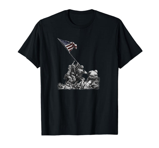 Military Machine Iwo Jima T-Shirt - WWII Commemorative T-Shirt, Men's Black Small
