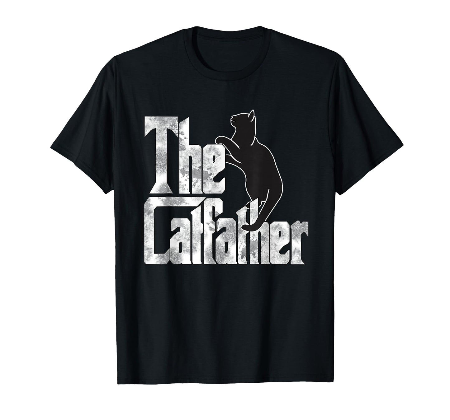 The Catfather Black Cat Father Mafia Whiskers Male Daddy T-Shirt