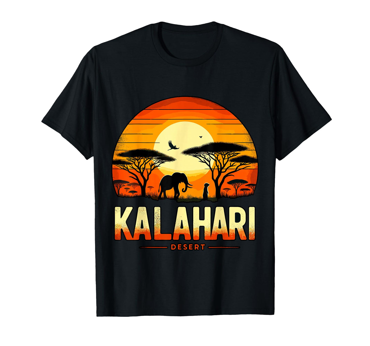 Kalahari Desert Africa Safari Elephant Sunset T-Shirt