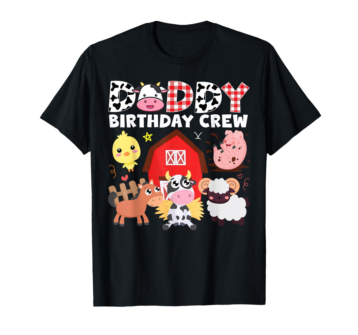 Cow Daddy Birthday Crew Farm Theme Animals Birthday Party T-Shirt