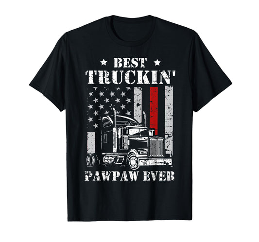 Best Truckin' Pawpaw Ever Flag T-Shirt Father's Day T-Shirt