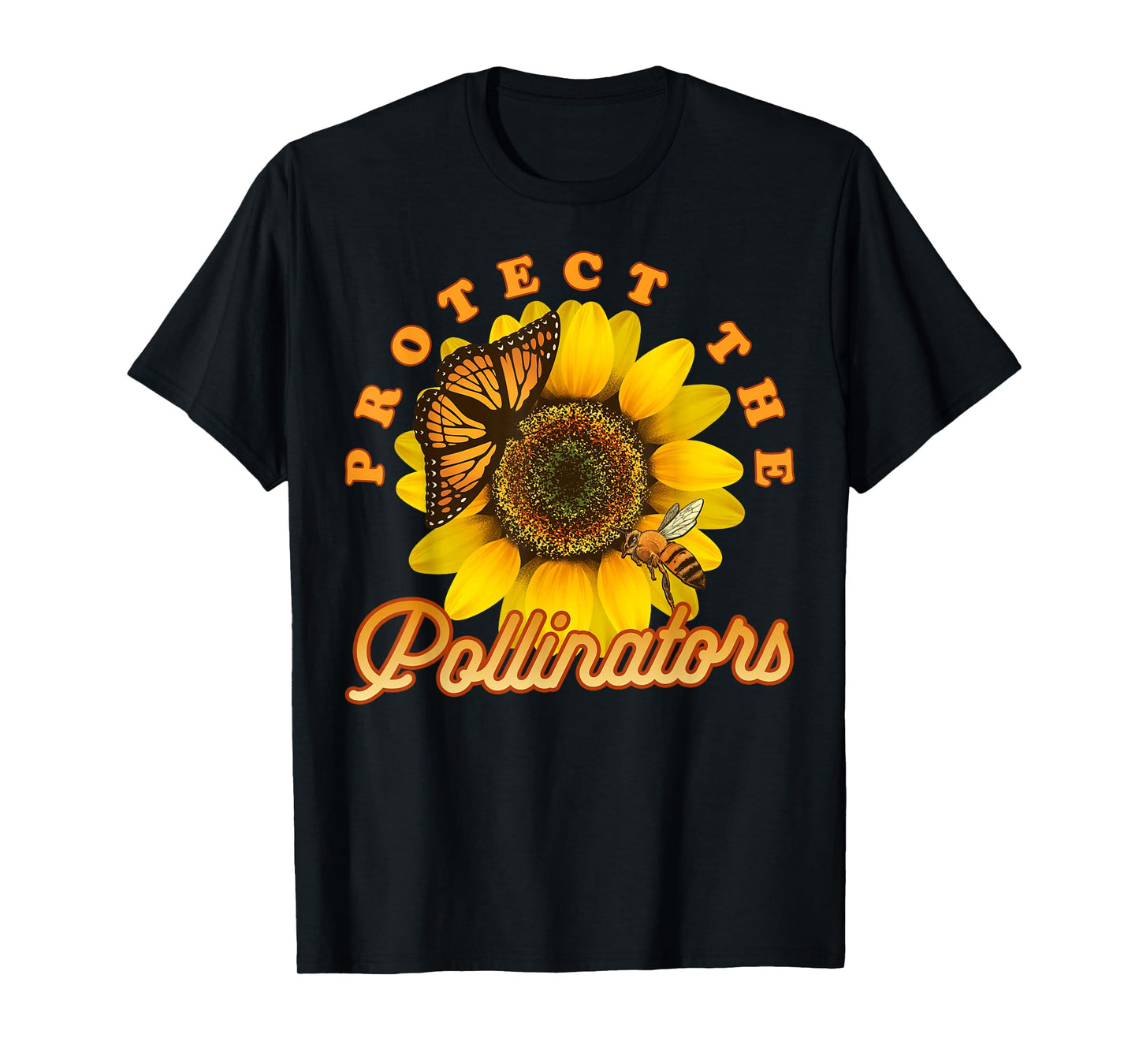 Cool Protect Pollinators Save the bees Sunflower T- shirt T-Shirt