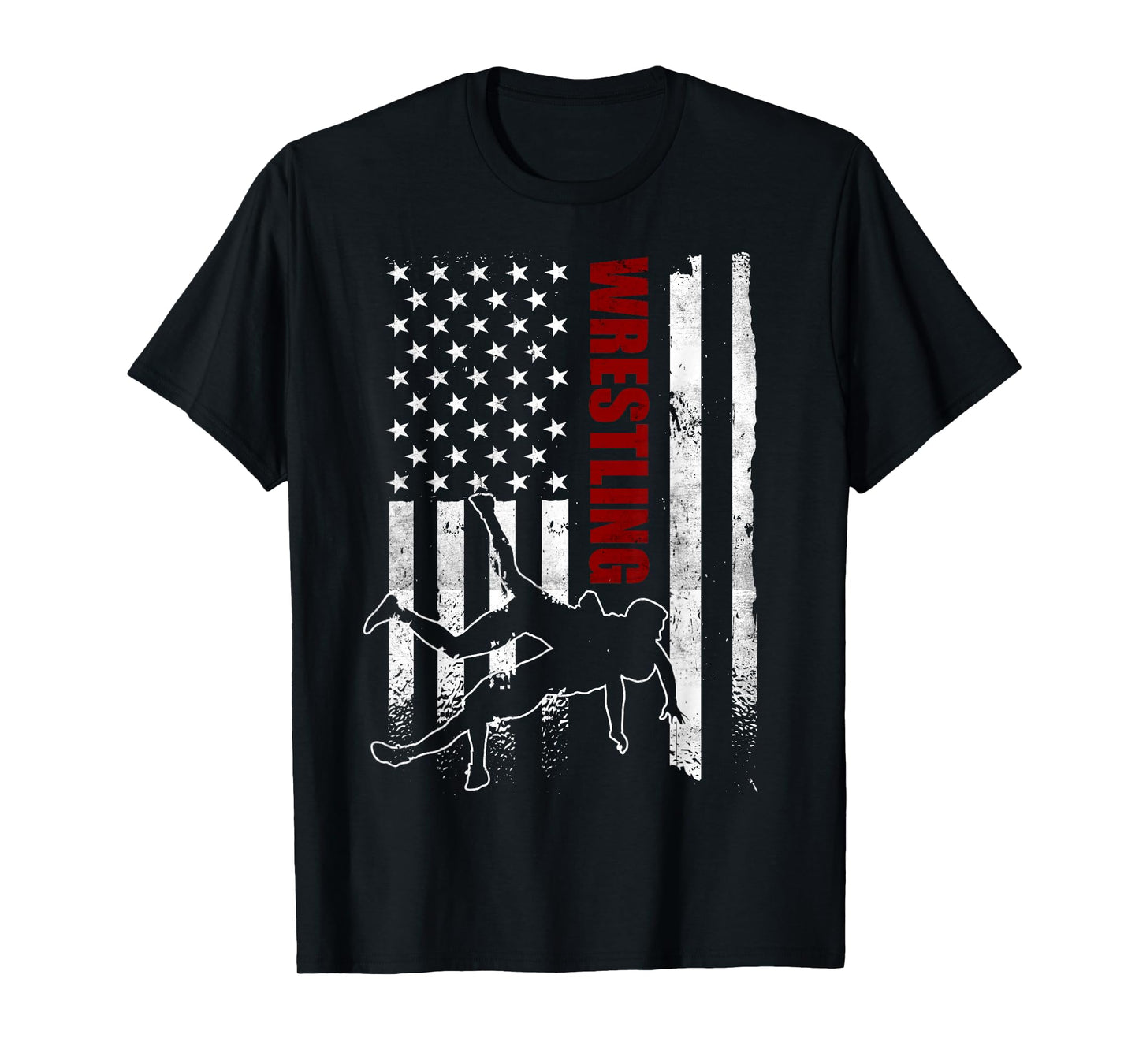 Retro American Wrestling Apparel US Flag Wrestling T-Shirt