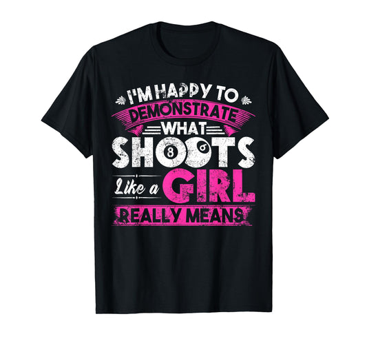 Cute Billiards Women Shirt Funny Gift for Girl Pool Player T-Shirt