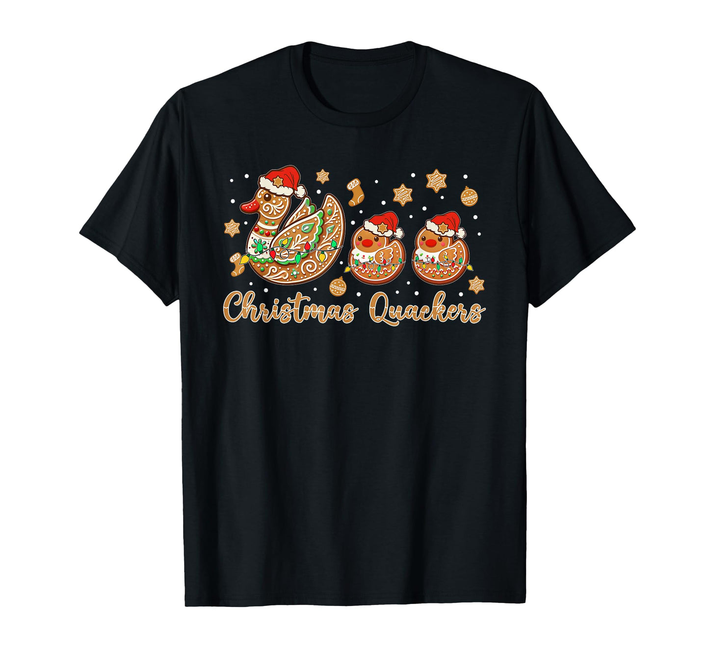 Christmas Quackers Gingerbread Ducks Funny Holiday T-Shirt
