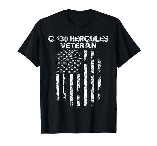 Military Tee Co. C-130 Hercules Unisex T-Shirt - Black, Small