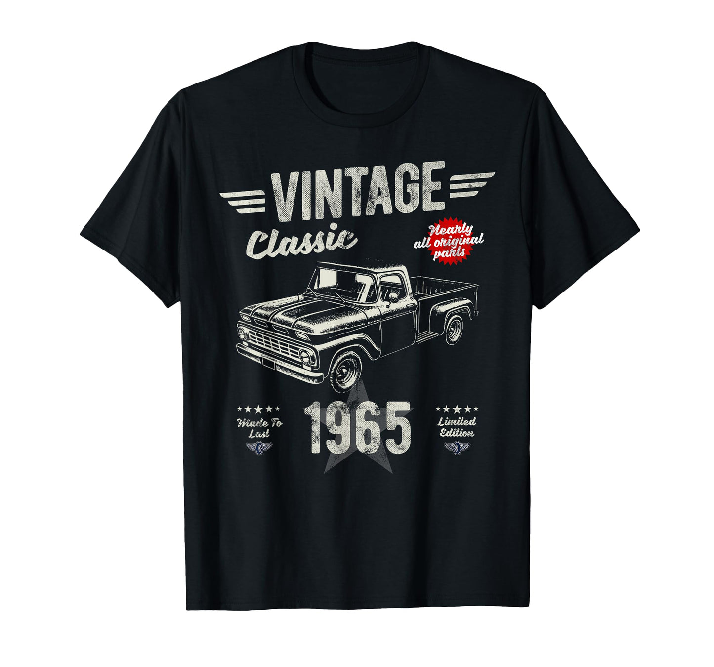 60th Birthday Born 1965 Vintage Funny Retro Pickup Truck T-Shirt