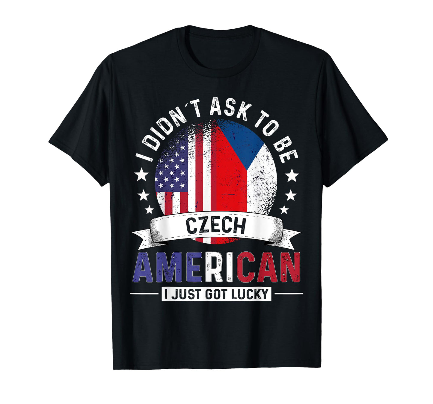 Czech American Countries Flags Pride Country Czechia Flag T-Shirt