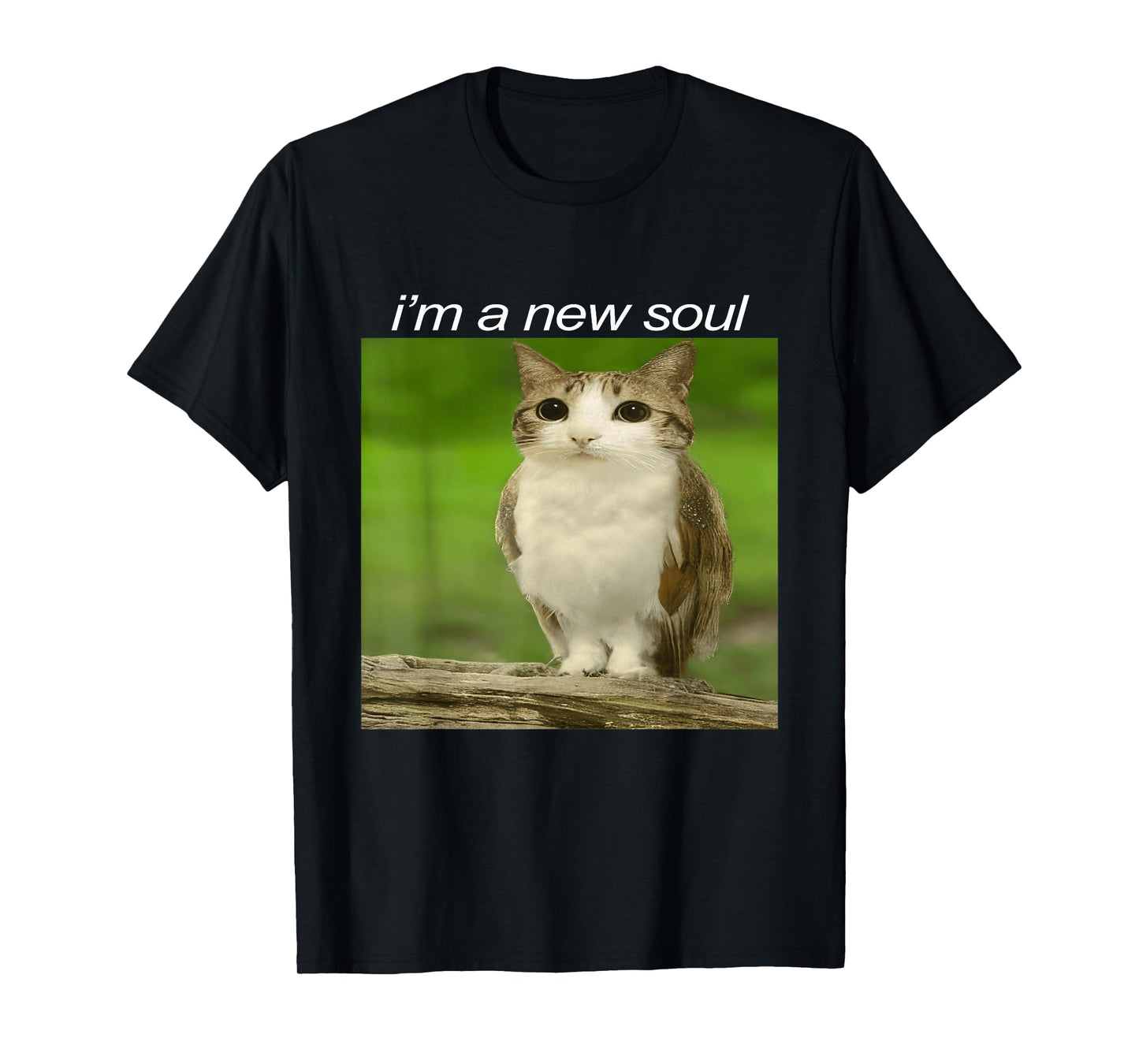 Funny Meowl Cat Owl Brainrot Cursed Internet Silly Meme T-Shirt