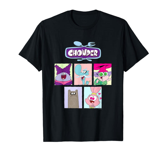 Chowder Main Characters Box Panels Collage T-Shirt