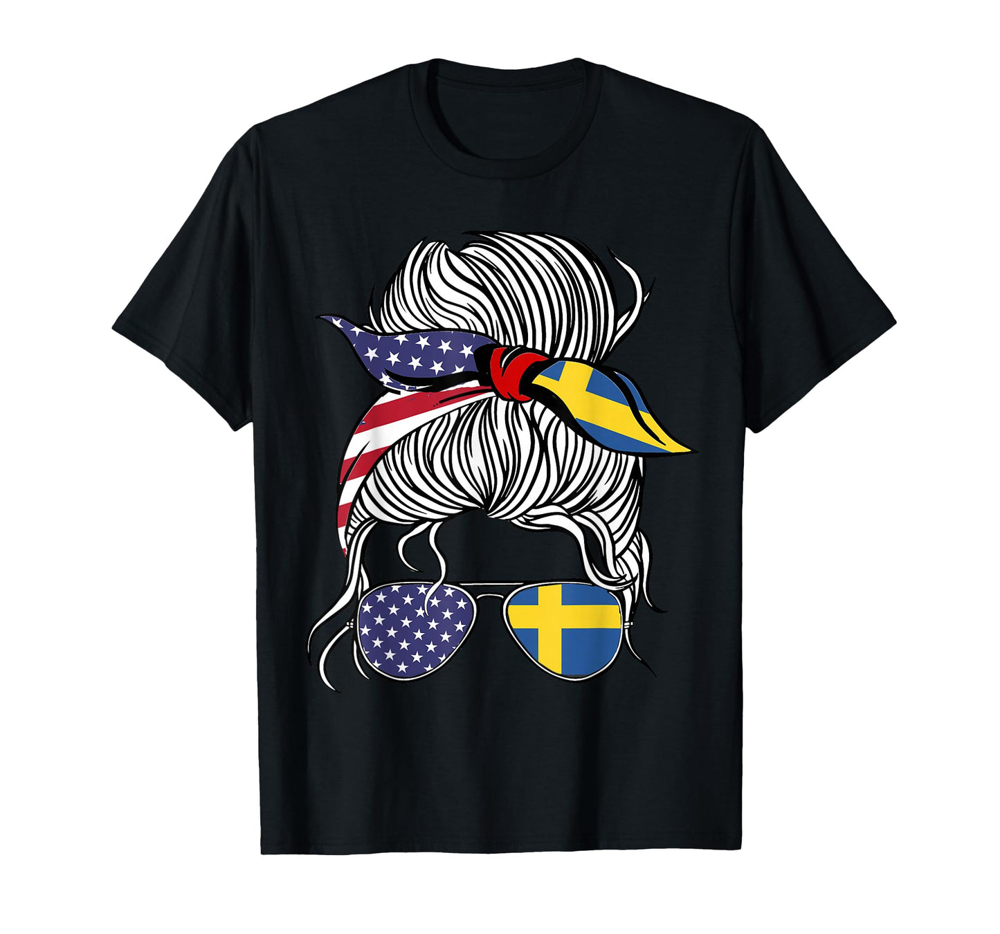 American Swedish Patriot Flag Women Girl Sweden Grown T-Shirt