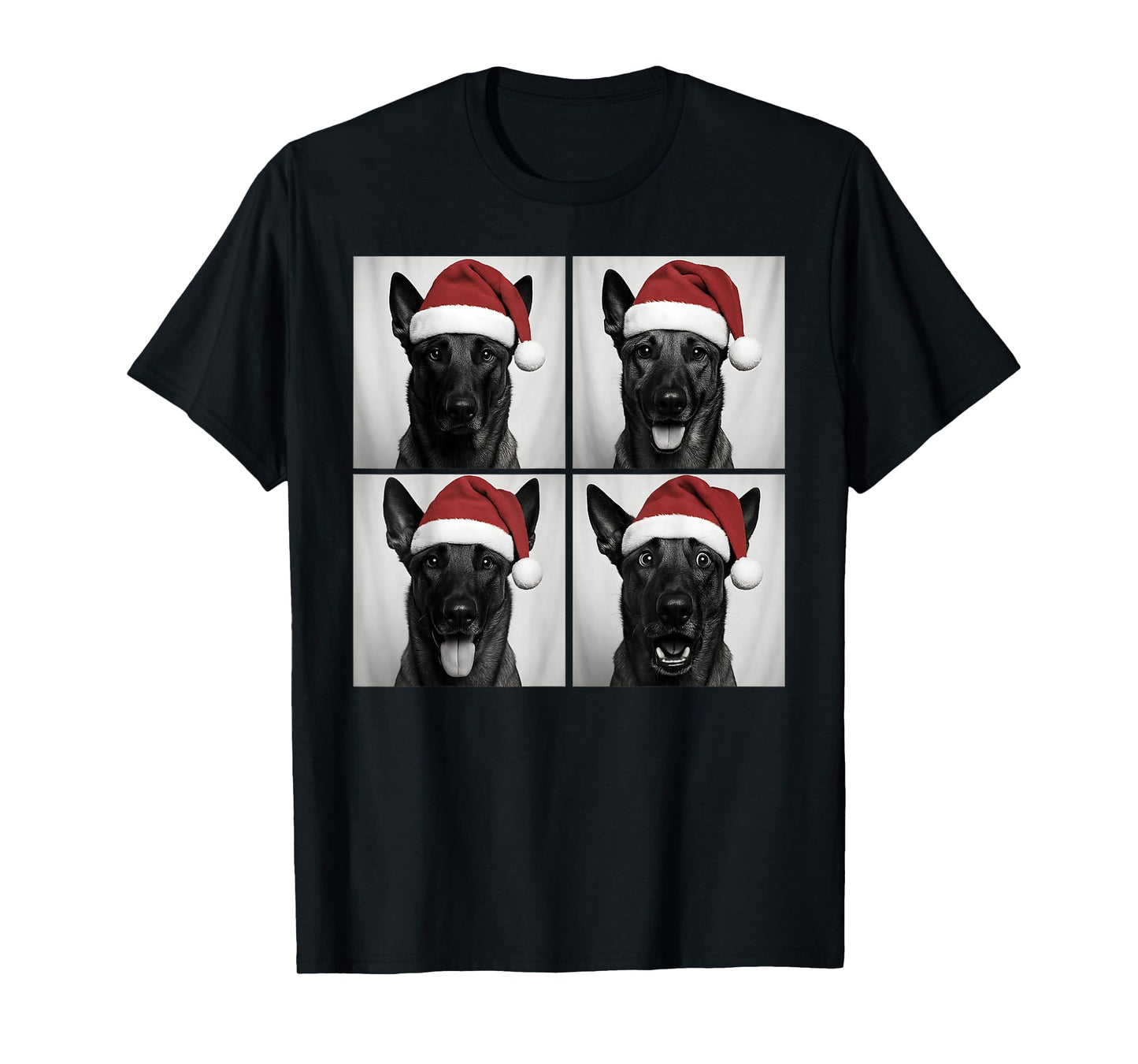 Funny Christmas Belgian Malinois Santa Dog Lover Photo Booth T-Shirt