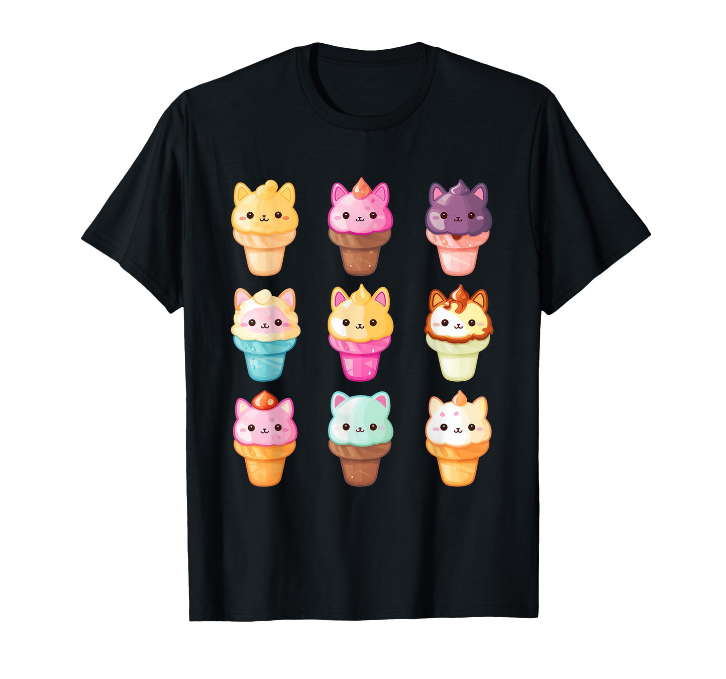 Kawaii Cat Ice Cream Sweets Food Lover Men Women Girls Kids T-Shirt