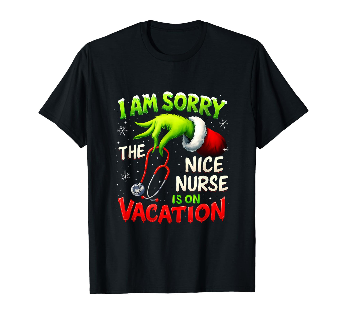 Christmas Funny I Am Sorry The Niche Nurse Santa Hat Medical T-Shirt