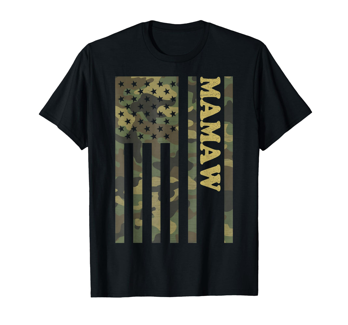 Camo Mamaw American Flag Camouflage Mother's Day T-Shirt
