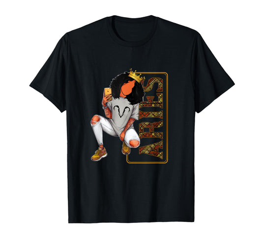 Black Queen Aries Girl Melanin Black Women Horoscope T-Shirt