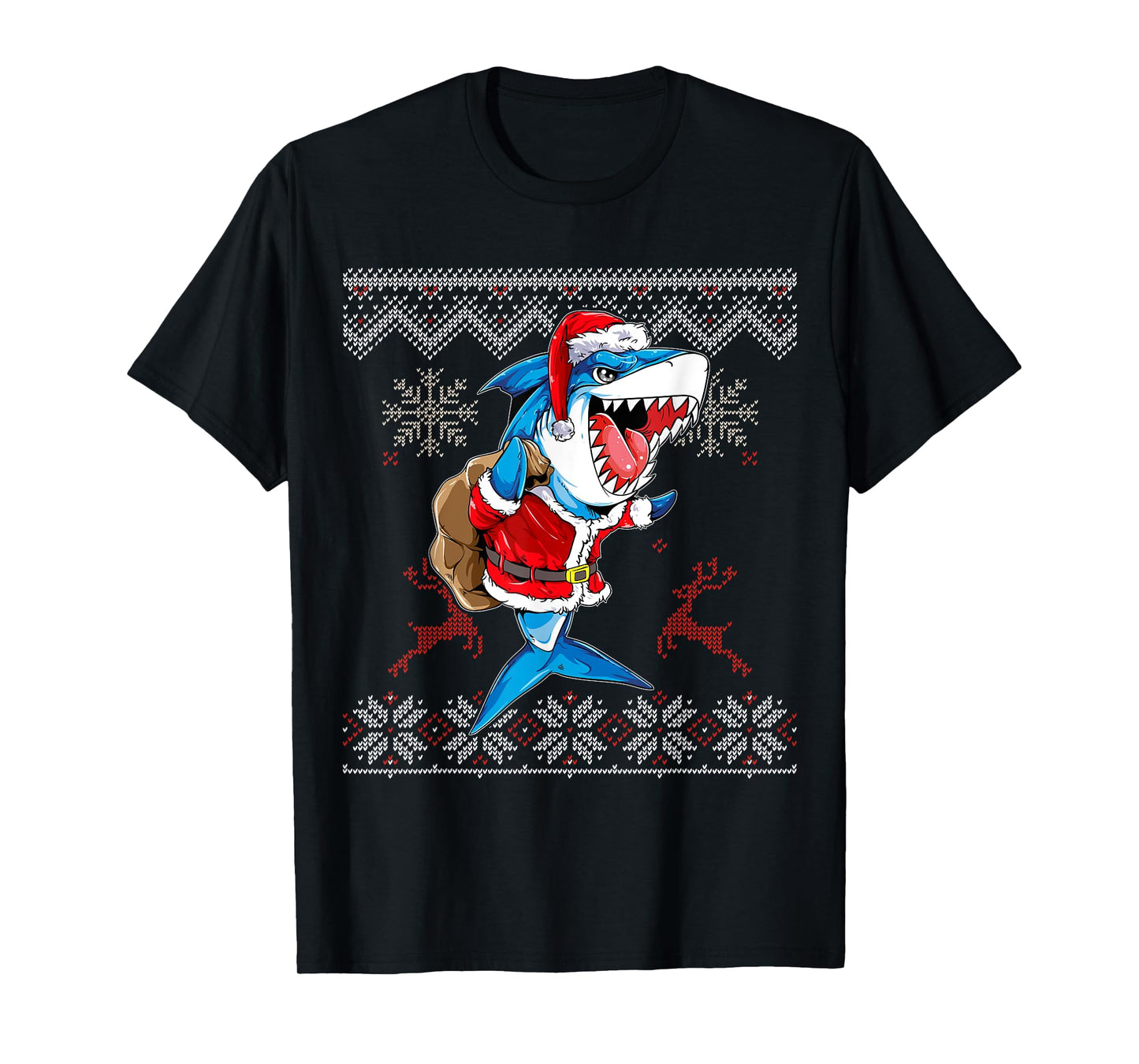 Christmas Shark Jawlly Santa Merry Xmas Sharkmas Baking T-Shirt