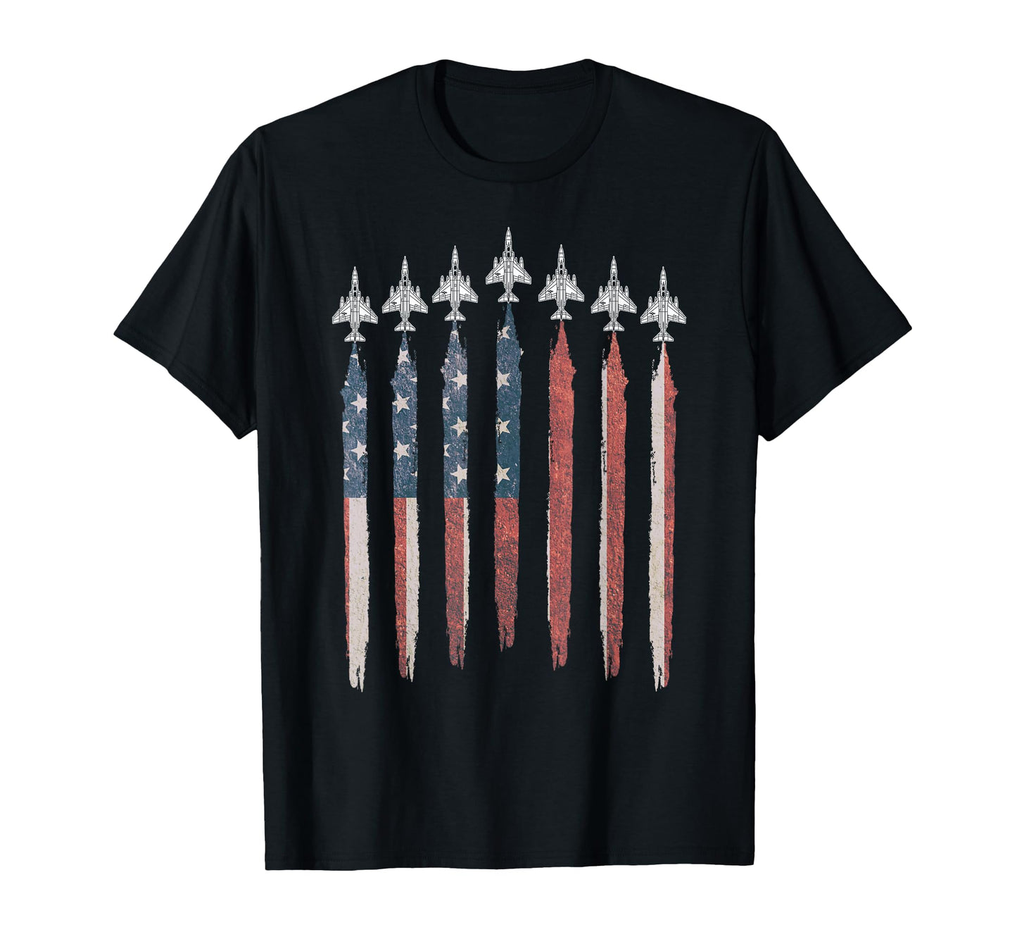 F4 Phantom Fighter Jet USA Flag Airplane F-4 4th of July T-Shirt