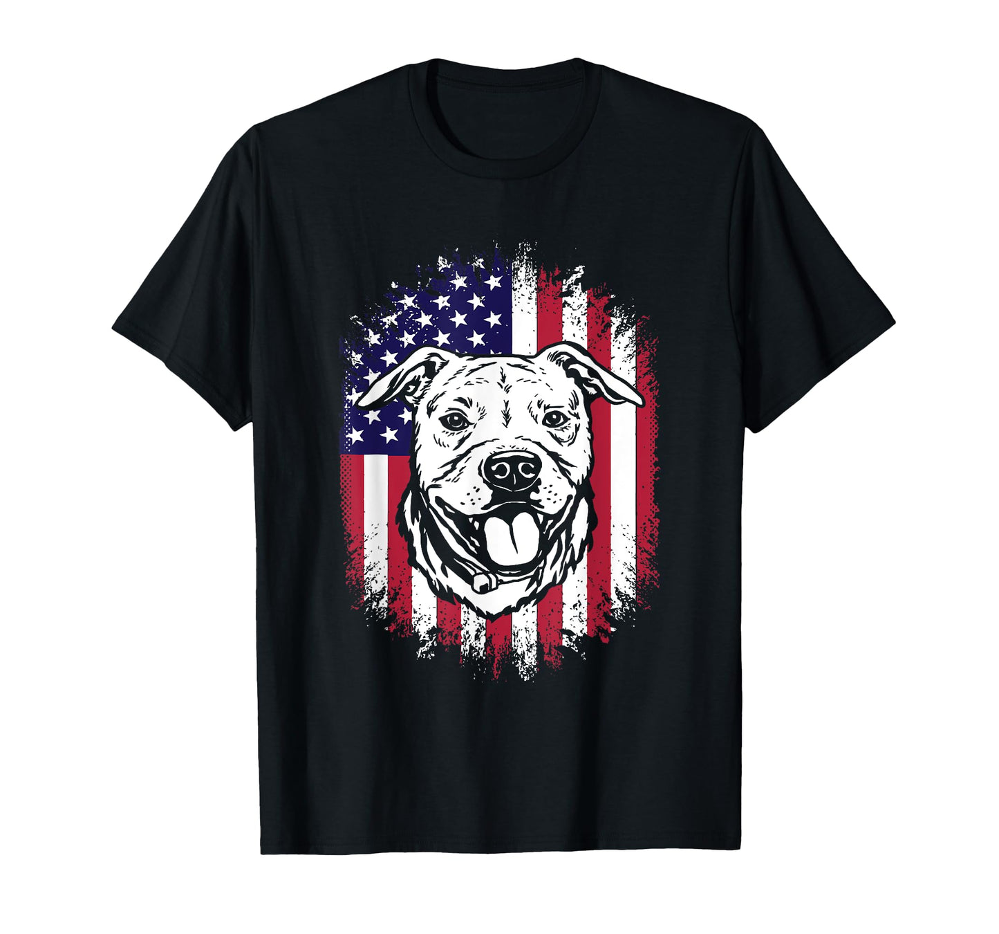 American Flag Amstaff American Staffordshire Terrier Women Men T-Shirt