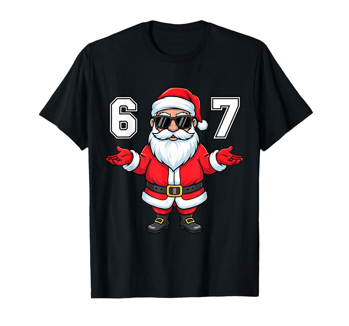 67 Christmas 6 7 Santa Six Seven Meme Pajamas Xmas Boys Teen T-Shirt