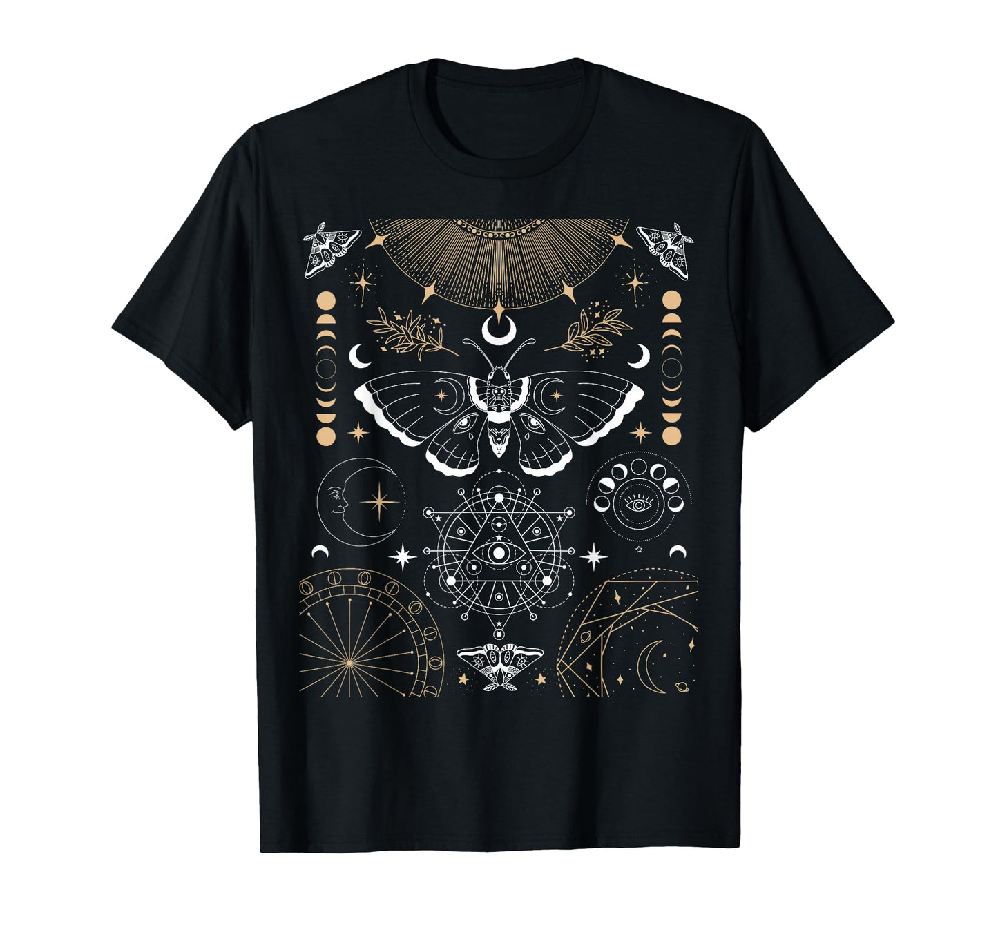 Luna Moth Moon Phases Witchy Dark Academia Aesthetic Occult T-Shirt