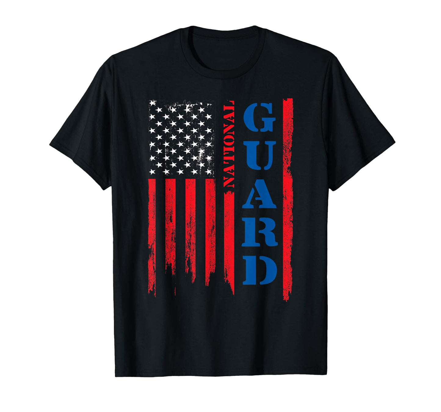 American Flag Grunge T Shirt | U.S National Guard Shirt T-Shirt for Women Men