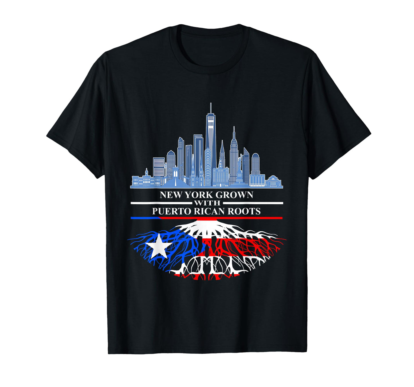 New Yorker Half Puerto Rican New York City Puerto Rico Flag T-Shirt