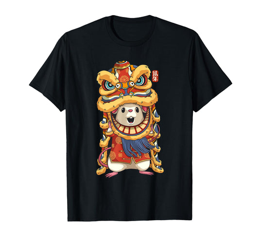 Chinese New Years Shirts For Men Dancing Rat Dragon T-Shirt