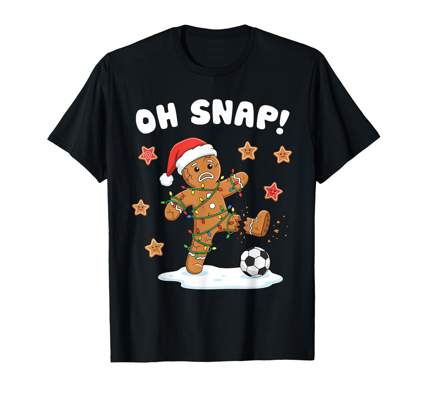 Christmas Gingerbread Oh Snap Cookie Xmas Holiday Soccer T-Shirt