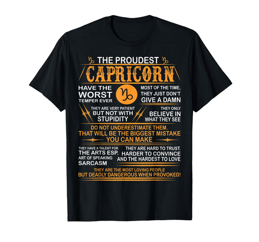 Capricorn Worst Temper Dangerous When Provoked Tshirt