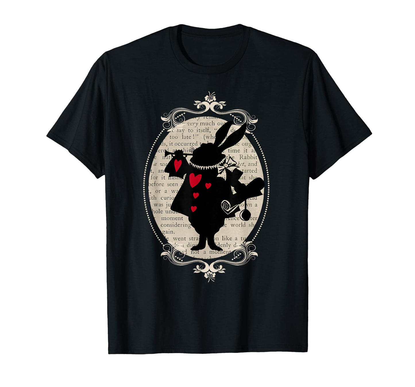 Alice In Wonderland White Rabbit Vintage Book T Shirt Design T-Shirt