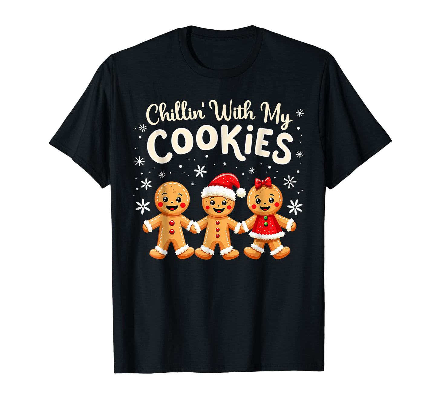 Hangin with My Cookies Gingerbread Women Christmas Teacher T-Shirt