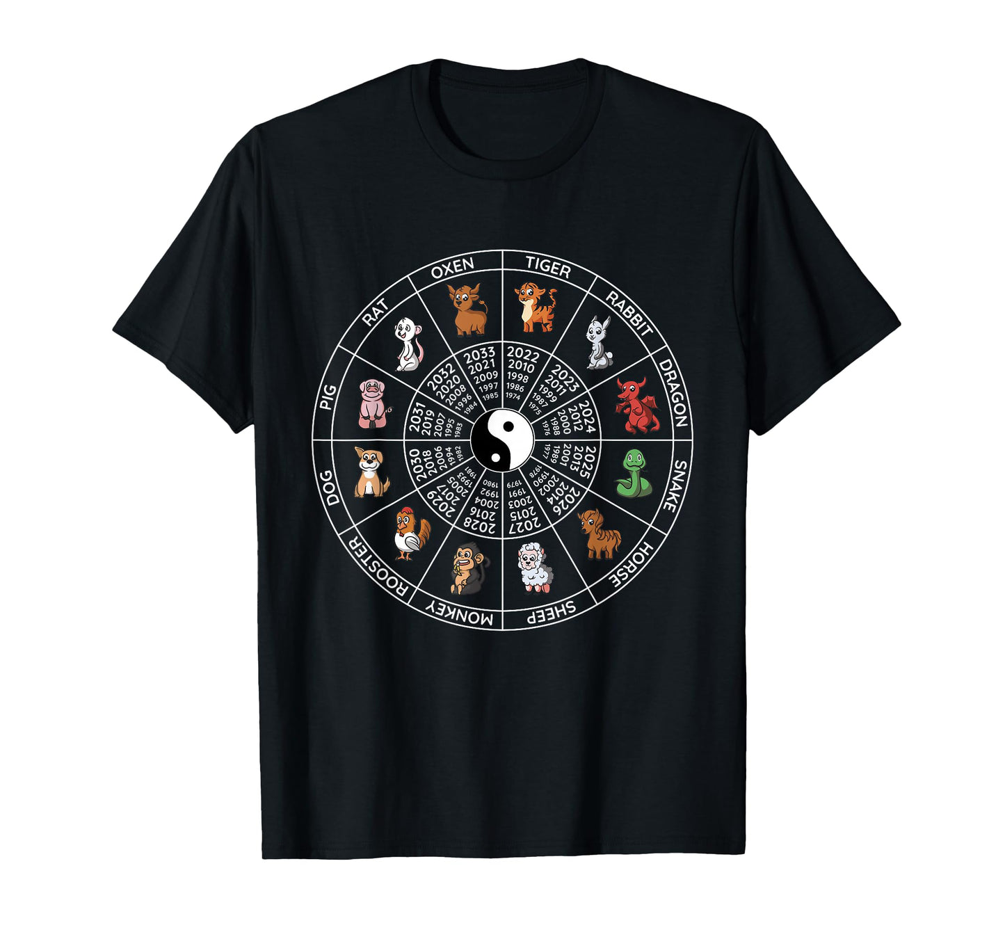 Chinese New Year Zodiac Animals T-Shirt