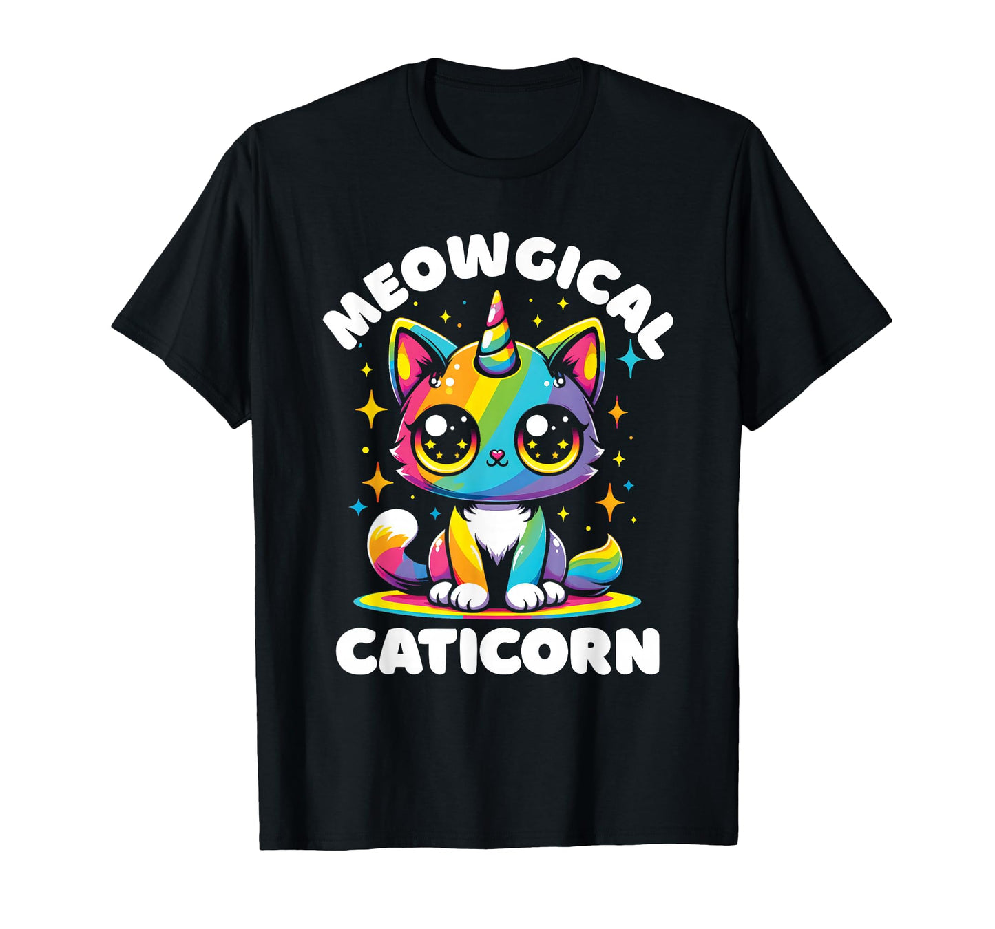 Meowgical Caticorn Cat Unicorn Rainbow Kittycorn T-Shirt