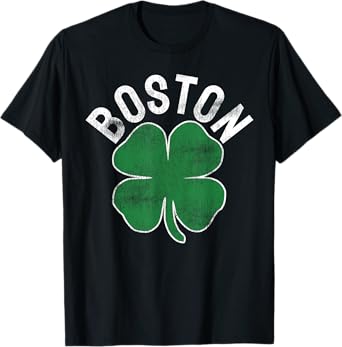 Shamrock Massachusetts Boston ST PATRICKS DAY Irish Green T-Shirt