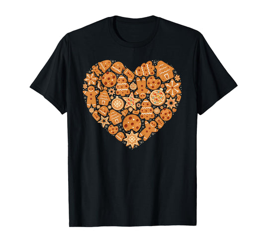 Bake Baking Gingerbread Man Christmas Cookie Heart T-Shirt