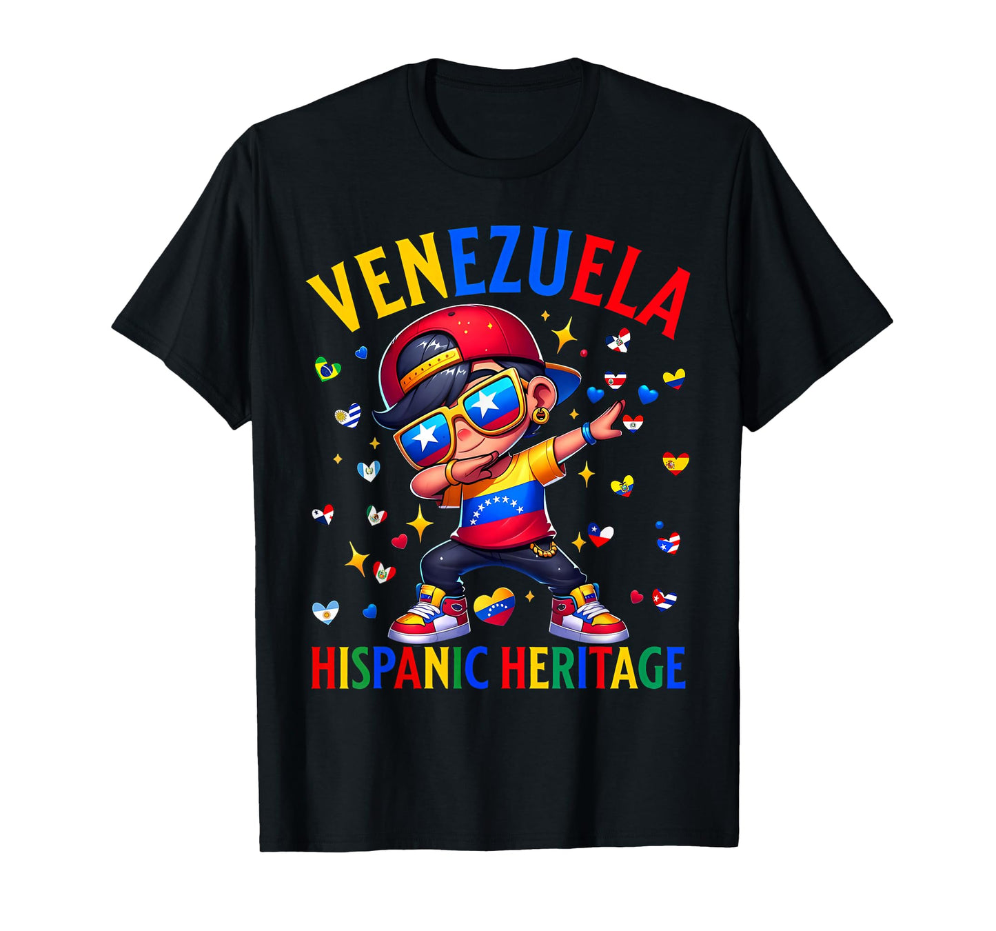 Hispanic Heritage Month Venezuela Flag Venezuelan Boy Kids T-Shirt