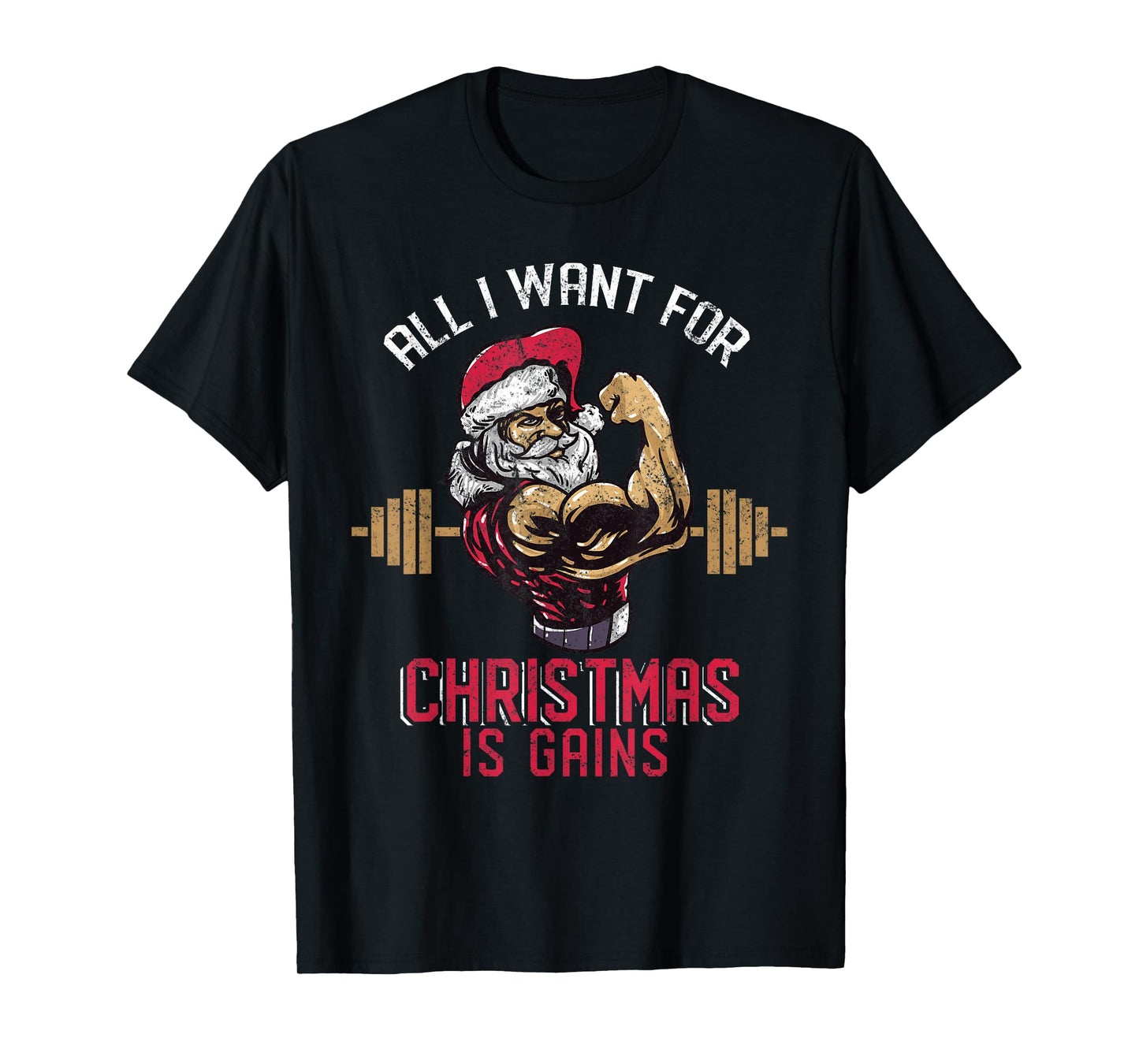 Funny Christmas Weightlifting Workout T-Shirt T-Shirt