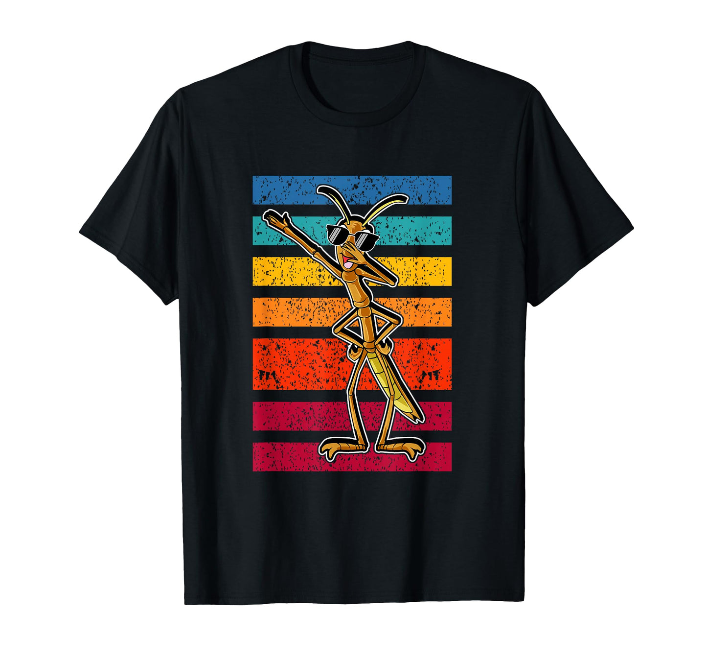 Dabbing Stick Bug Funny Insect Dancing Retro Style Humor T-Shirt