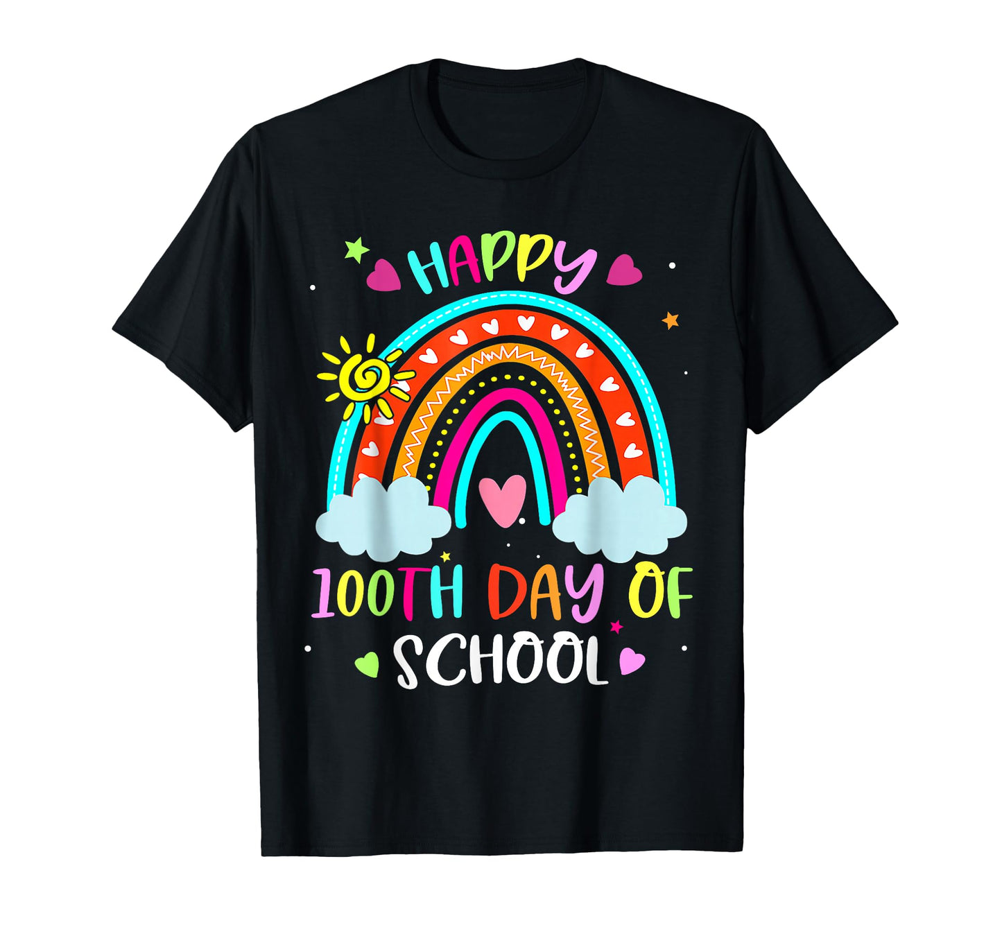 100th Day of School Rainbow Happy 100 Days Smarter Teacher T-Shirt