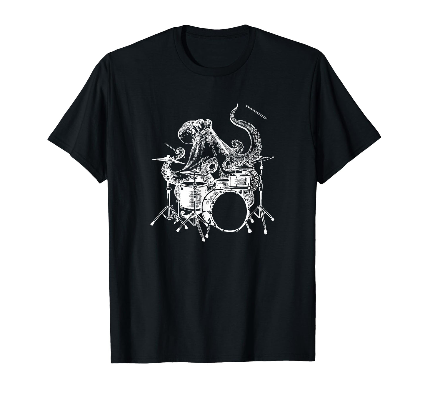 Octopus Playing Drums Cool Beach Drummer Funny Rock Musician T-Shirt