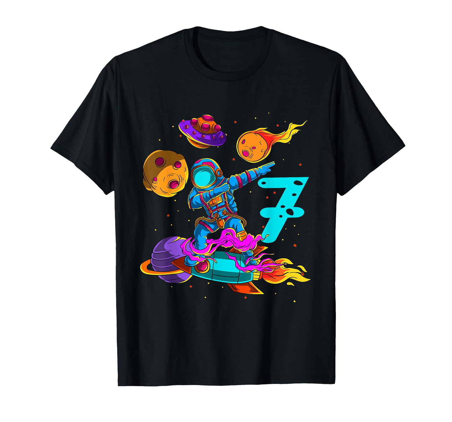 7 years Birthday Boy Astronaut 7th Birthday Boys Astronaut T-Shirt