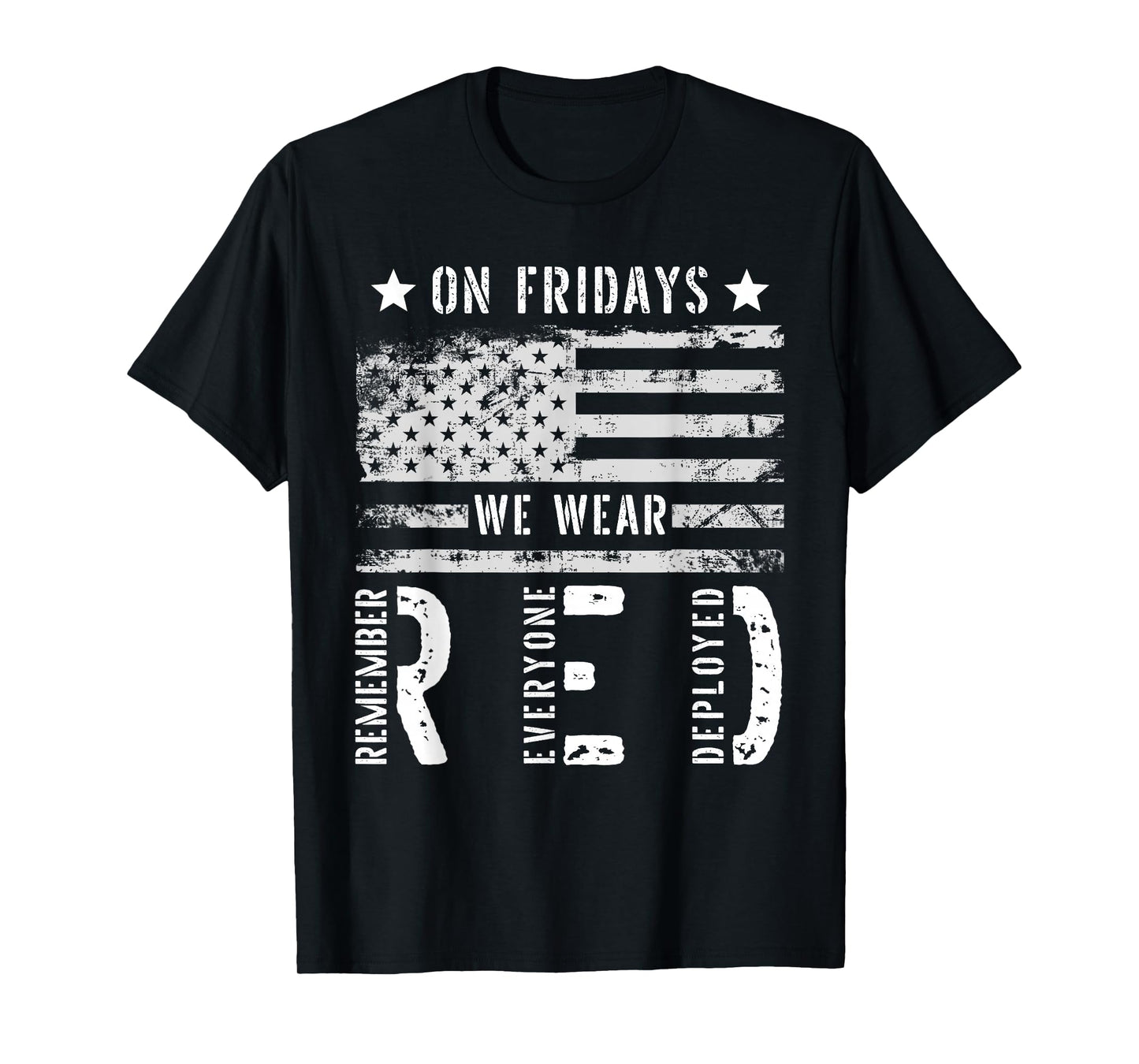 On Friday We Wear Red American Flag Military Supportive T-Shirt