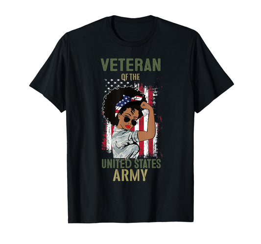 African American Army Veteran Female Shirt, Melanin US Army T-Shirt