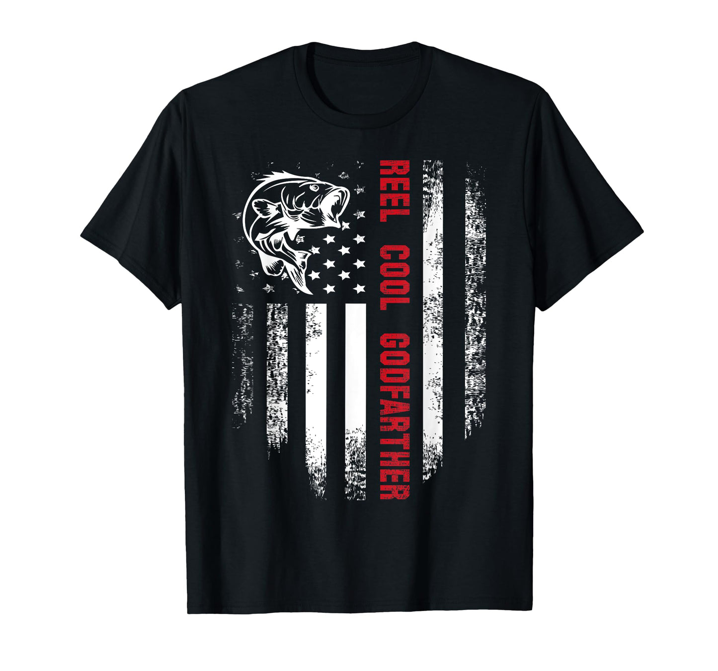 Reel Cool Godfather American Flag Fishing Father's Day Gift T-Shirt